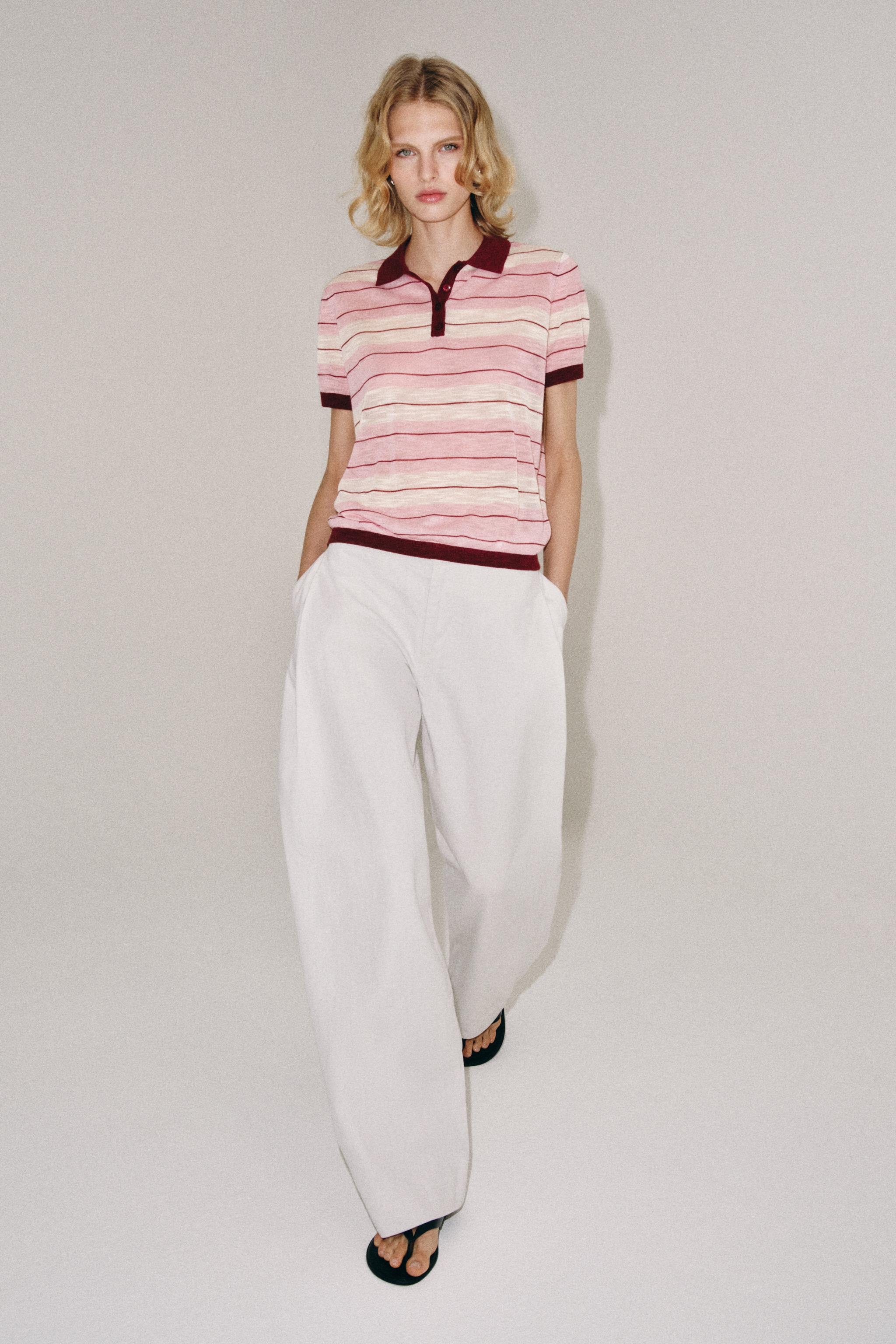 STRIPED KNIT POLO